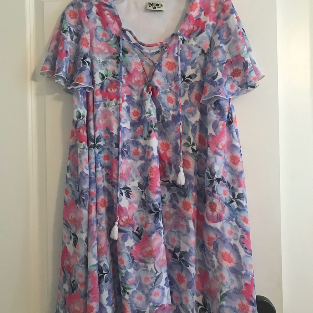 EUC Small poppy daze lace up Kylie dress